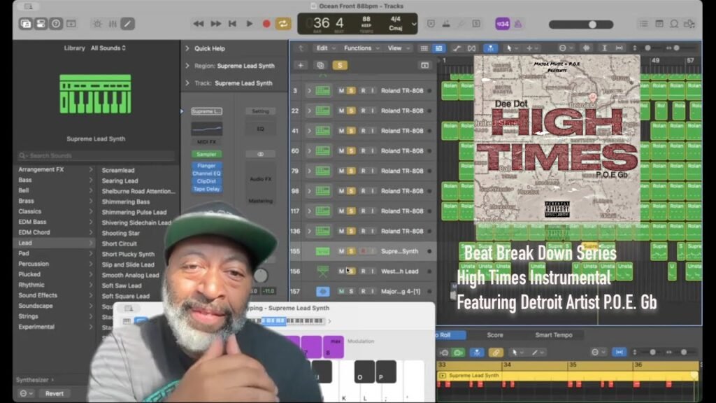 Logic Pro X Beat Breakdown For The Song High Times featuring P.O.E. Gb Produced by Dee Dot